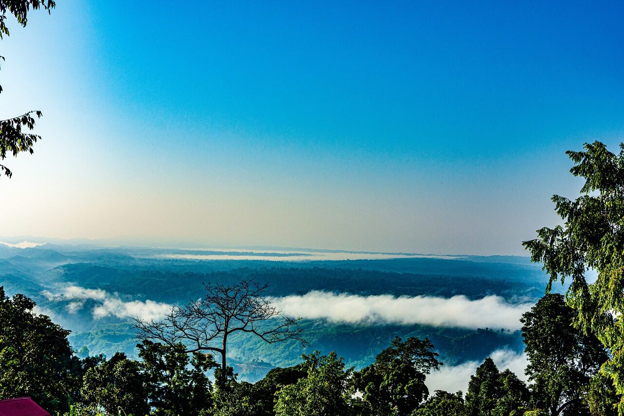 bangladesh, nature, sajek, blue sky, sky, landscape, mountain, trees, clouds, blue